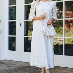 Tuckernuck Jillian Dress Maxi White Lace S NWT